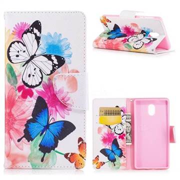 Vivid Flying Butterflies Leather Wallet Case for Nokia 3 Nokia3