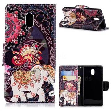 Totem Flower Elephant Leather Wallet Case for Nokia 3 Nokia3