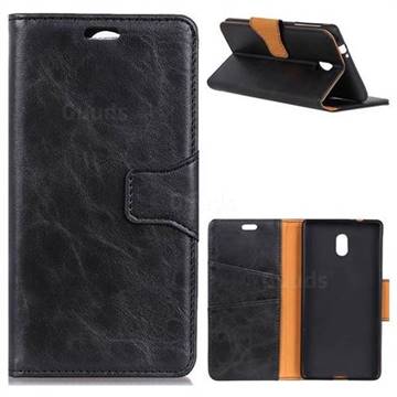 MURREN Luxury Crazy Horse PU Leather Wallet Phone Case for Nokia 3 Nokia3 - Black