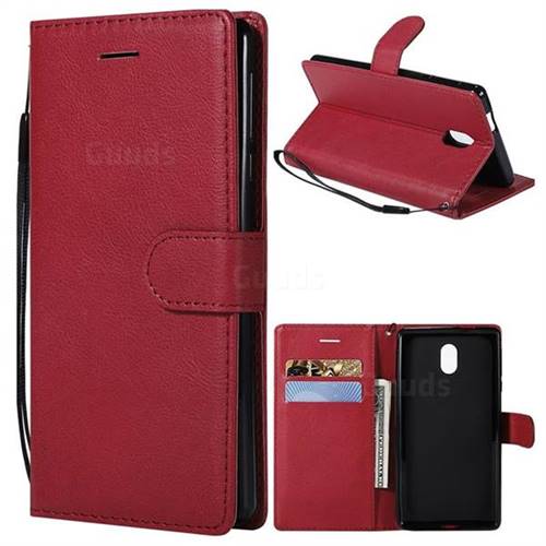Retro Greek Classic Smooth PU Leather Wallet Phone Case for Nokia 3 Nokia3 - Red