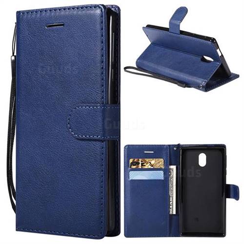 Retro Greek Classic Smooth PU Leather Wallet Phone Case for Nokia 3 Nokia3 - Blue