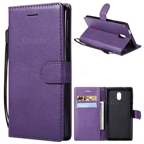Retro Greek Classic Smooth PU Leather Wallet Phone Case for Nokia 3 Nokia3 - Purple