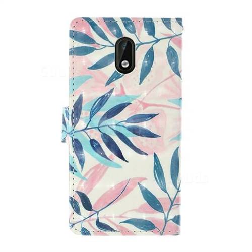 Green Leaf 3D Painted Leather Phone Wallet Case Cover for Nokia 3 ...