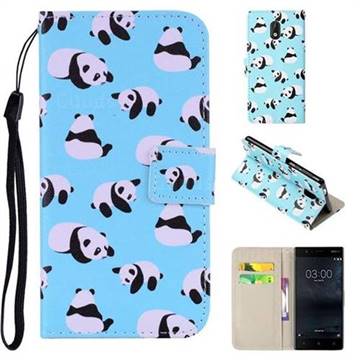 Panda PU Leather Wallet Phone Case Cover for Nokia 3 Nokia3