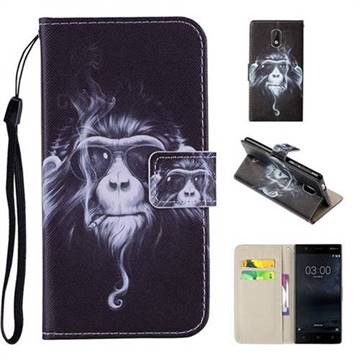 Chimpanzee PU Leather Wallet Phone Case Cover for Nokia 3 Nokia3