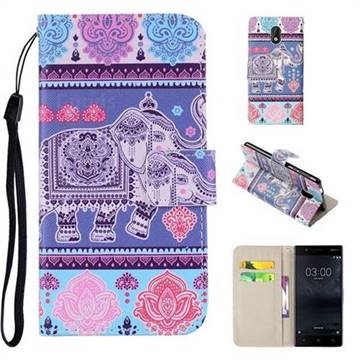 Totem Elephant PU Leather Wallet Phone Case Cover for Nokia 3 Nokia3