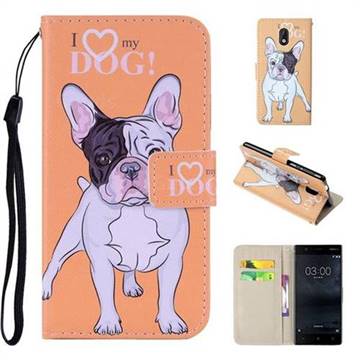 Love Dog PU Leather Wallet Phone Case Cover for Nokia 3 Nokia3