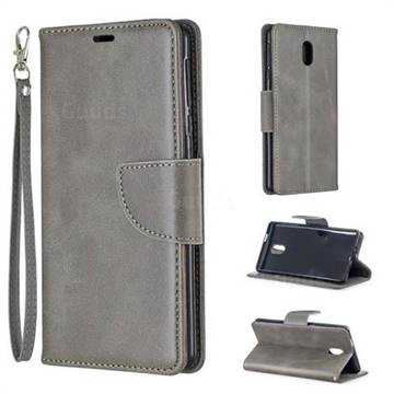 Classic Sheepskin PU Leather Phone Wallet Case for Nokia 3 Nokia3 - Gray