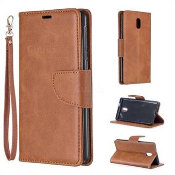 Classic Sheepskin PU Leather Phone Wallet Case for Nokia 3 Nokia3 - Brown