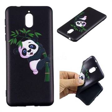 Bamboo Panda 3D Embossed Relief Black Soft Back Cover for Nokia 3.1