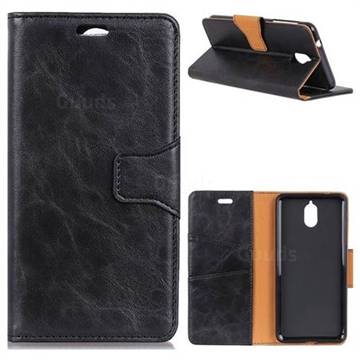 MURREN Luxury Crazy Horse PU Leather Wallet Phone Case for Nokia 3.1 - Black