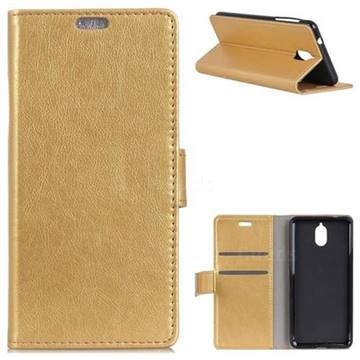 MURREN Napa Pattern Leather Wallet Phone Case for Nokia 3.1 - Golden