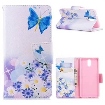 Butterflies Flowers Leather Wallet Case for Nokia 3.1