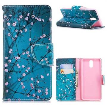 Blue Plum Leather Wallet Case for Nokia 3.1