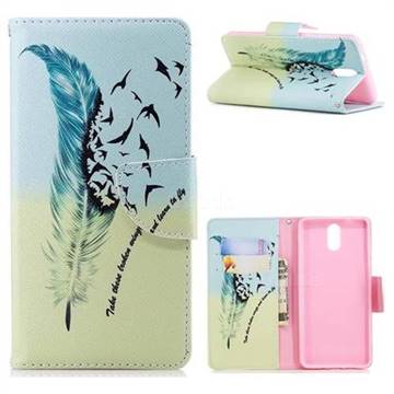Feather Bird Leather Wallet Case for Nokia 3.1