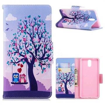 Tree and Owls Leather Wallet Case for Nokia 3.1