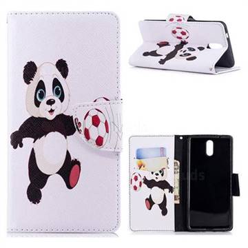 Football Panda Leather Wallet Case for Nokia 3.1