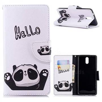 Hello Panda Leather Wallet Case for Nokia 3.1