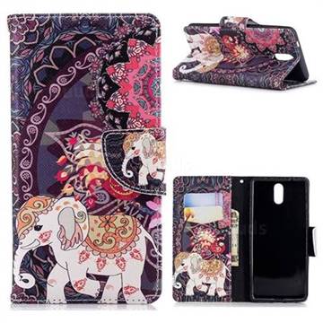 Totem Flower Elephant Leather Wallet Case for Nokia 3.1
