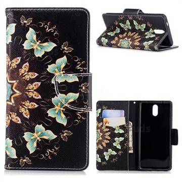 Circle Butterflies Leather Wallet Case for Nokia 3.1