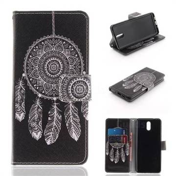Black Wind Chimes PU Leather Wallet Case for Nokia 3.1