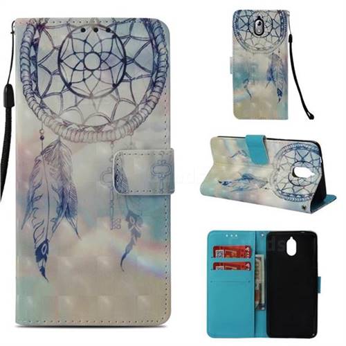 Fantasy Campanula 3D Painted Leather Wallet Case for Nokia 3.1