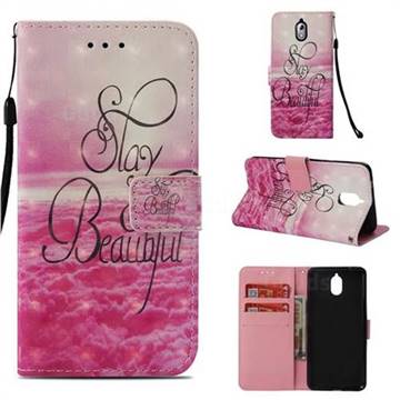 Beautiful 3D Painted Leather Wallet Case for Nokia 3.1