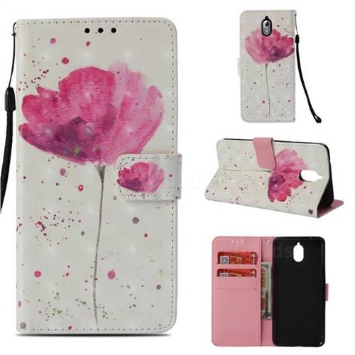 Watercolor 3D Painted Leather Wallet Case for Nokia 3.1