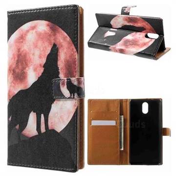 Moon Wolf Leather Wallet Case for Nokia 3.1