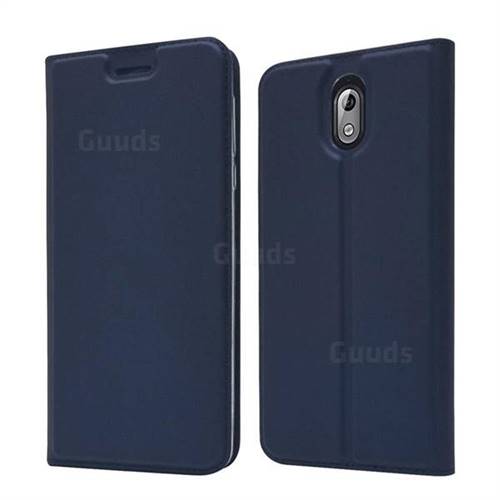 Ultra Slim Card Magnetic Automatic Suction Leather Wallet Case for Nokia 3.1 - Royal Blue