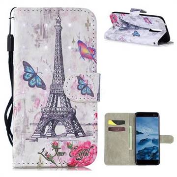 Paris Tower 3D Painted Leather Wallet Phone Case for Nokia 3.1
