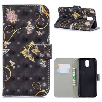 Black Butterfly 3D Painted Leather Phone Wallet Case for Nokia 3.1