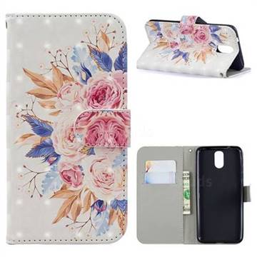 Rose Flowers 3D Painted Leather Phone Wallet Case for Nokia 3.1