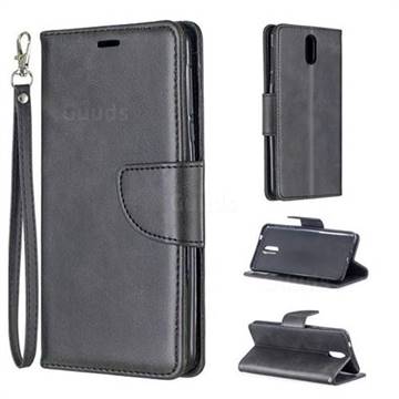 Classic Sheepskin PU Leather Phone Wallet Case for Nokia 3.1 - Black