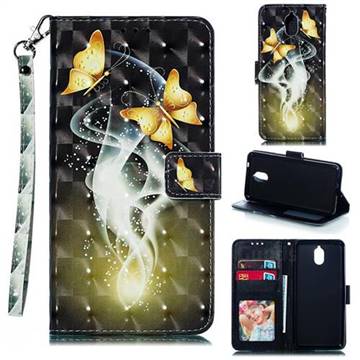 Dream Butterfly 3D Painted Leather Phone Wallet Case for Nokia 3.1