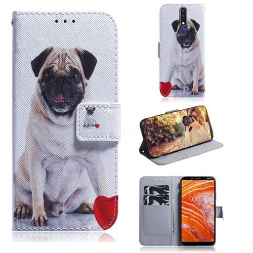 Pug Dog PU Leather Wallet Case for Nokia 3.1 Plus