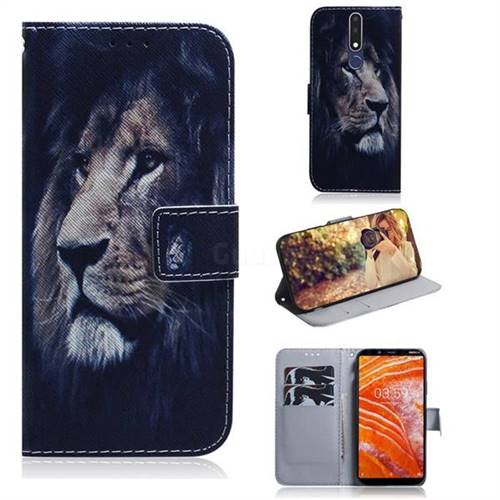 Lion Face PU Leather Wallet Case for Nokia 3.1 Plus