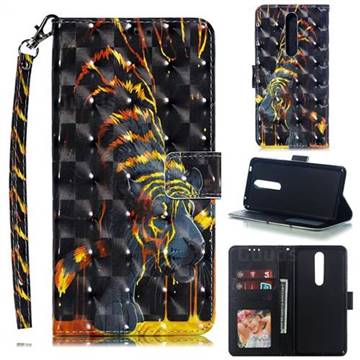 Tiger Totem 3D Painted Leather Phone Wallet Case for Nokia 3.1 Plus
