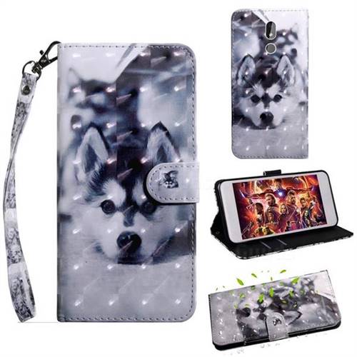 Husky Dog 3D Painted Leather Wallet Case for Nokia 3.2