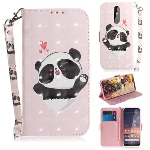 Heart Cat 3D Painted Leather Wallet Phone Case for Nokia 3.2