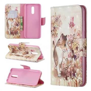 Flower Butterfly Cat 3D Painted Leather Wallet Phone Case for Nokia 3.2