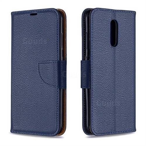 Classic Luxury Litchi Leather Phone Wallet Case for Nokia 3.2 - Blue