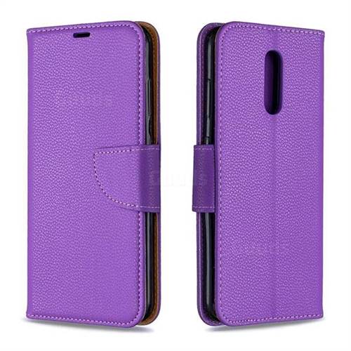 Classic Luxury Litchi Leather Phone Wallet Case for Nokia 3.2 - Purple