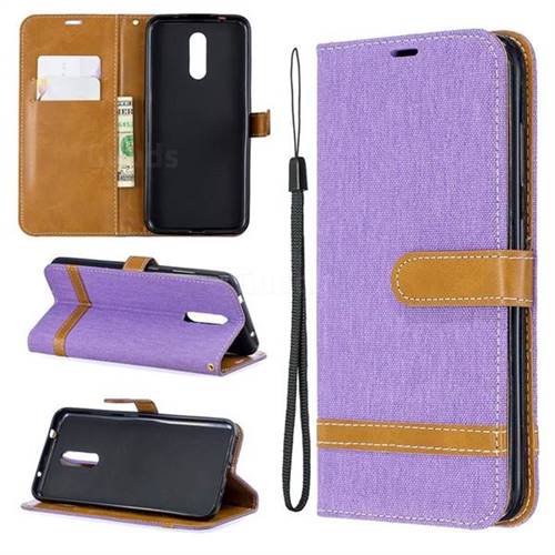 Jeans Cowboy Denim Leather Wallet Case for Nokia 3.2 - Purple