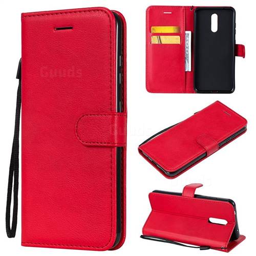 Retro Greek Classic Smooth PU Leather Wallet Phone Case for Nokia 3.2 - Red
