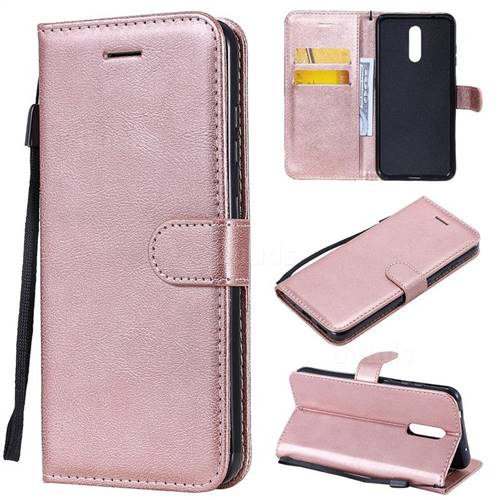 Retro Greek Classic Smooth PU Leather Wallet Phone Case for Nokia 3.2 - Rose Gold