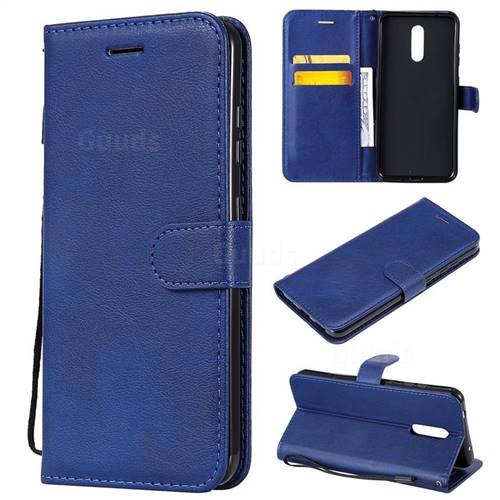 Retro Greek Classic Smooth PU Leather Wallet Phone Case for Nokia 3.2 - Blue