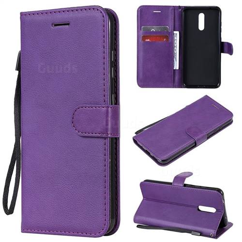 Retro Greek Classic Smooth PU Leather Wallet Phone Case for Nokia 3.2 - Purple
