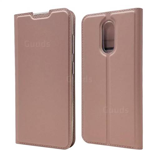 Ultra Slim Card Magnetic Automatic Suction Leather Wallet Case for Nokia 3.2 - Rose Gold