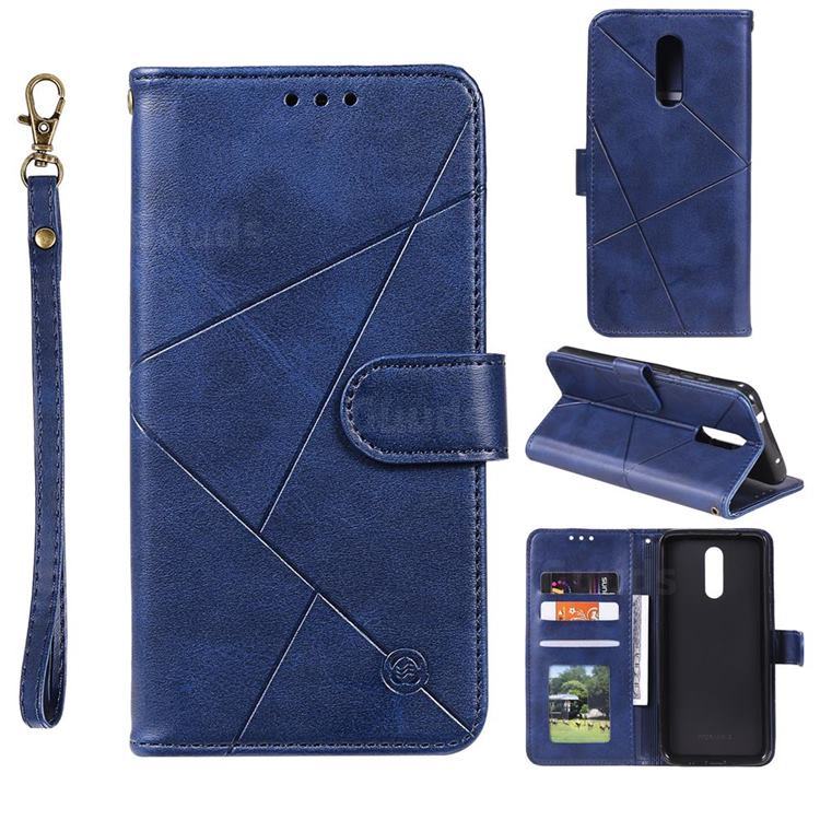 Embossing Geometric Leather Wallet Case for Nokia 3.2 - Blue